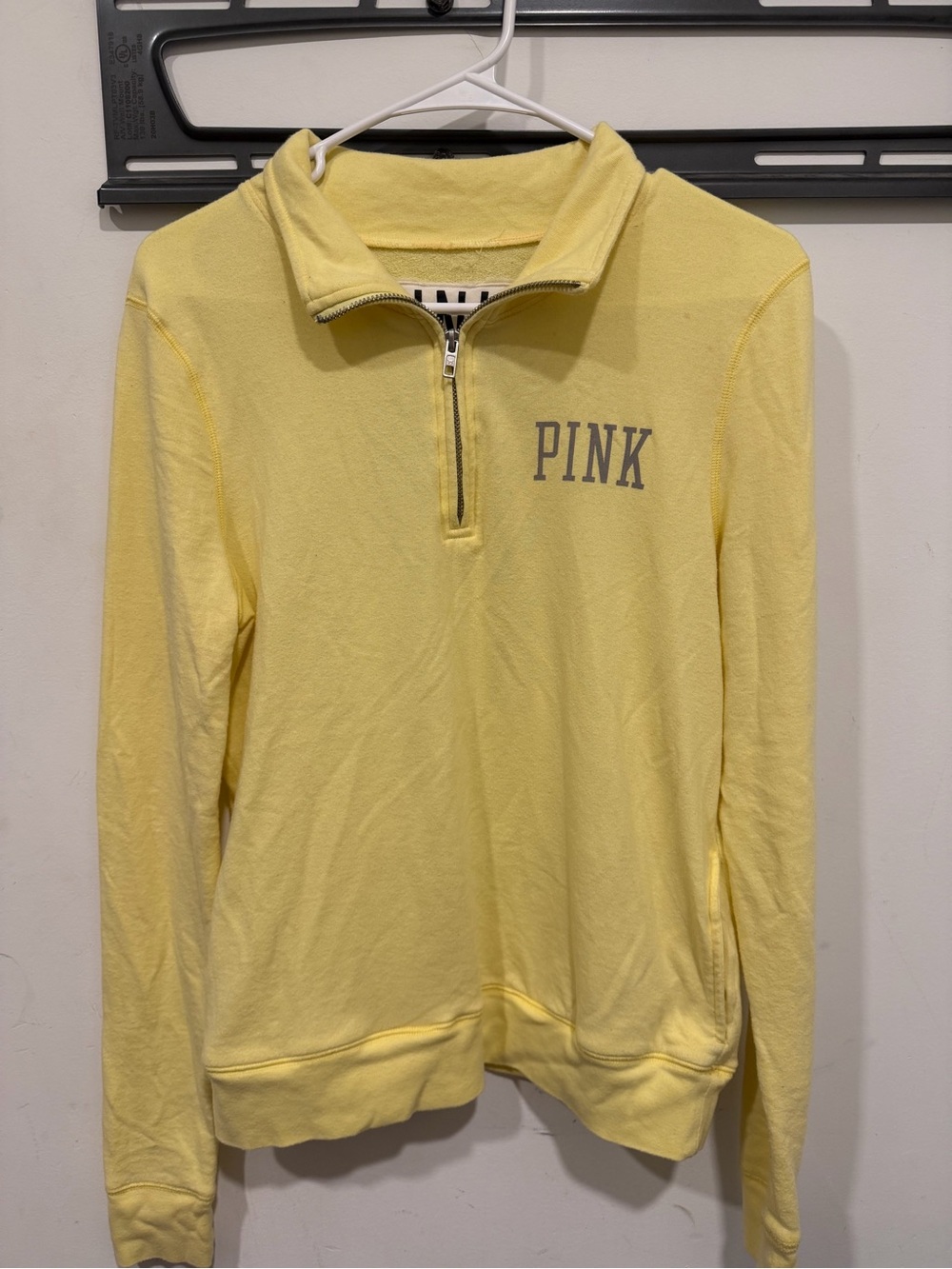 PINK Victoria's Secret Yellow Half-Zip Pullover